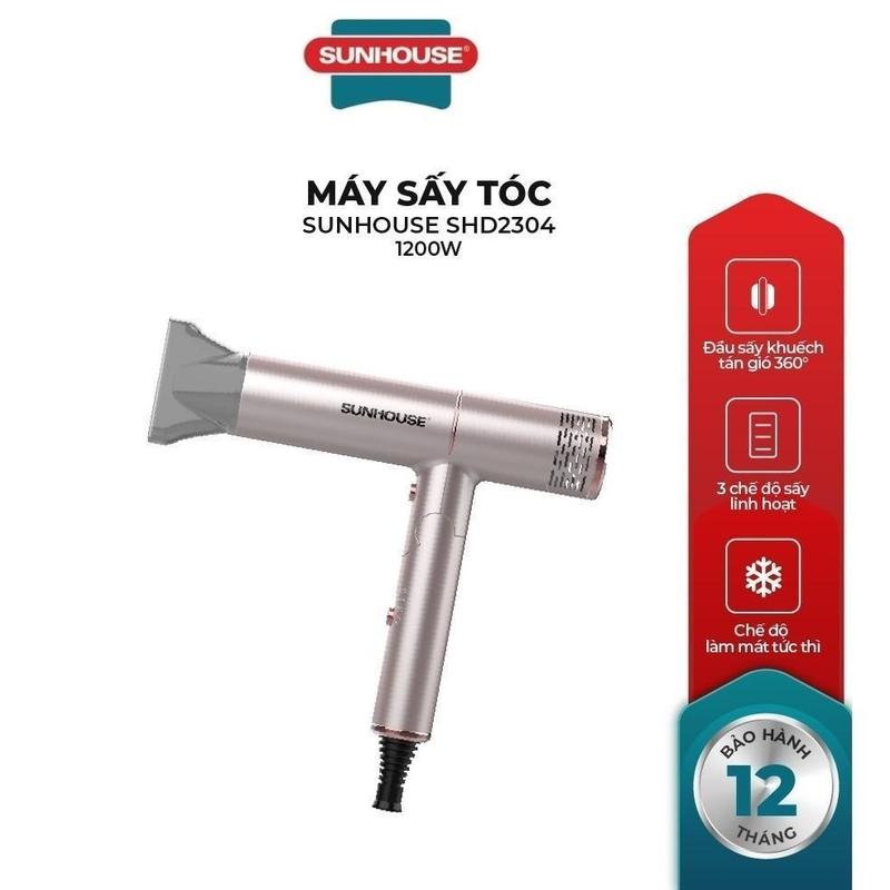 Máy sấy tóc Sunhouse SHD2304 - Công suất 1200W - 2 chế độ nhiệt, 1 chế độ gió mát - Tay cầm có thể gấp gọn