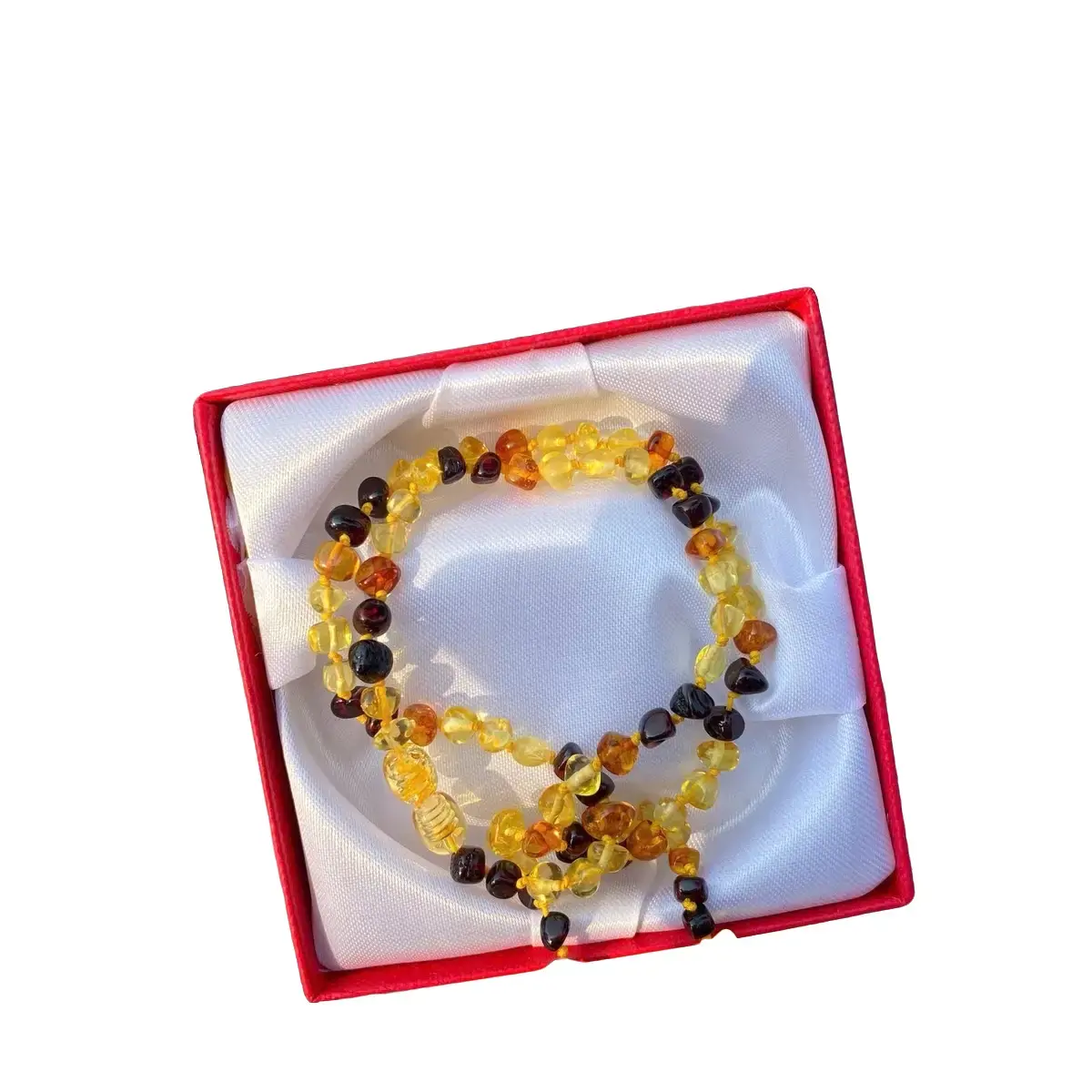 ￼Vòng Tay Hổ Phách Amber Cho Bé Từ Sơ Sinh  +Hộp đựng cao cấp