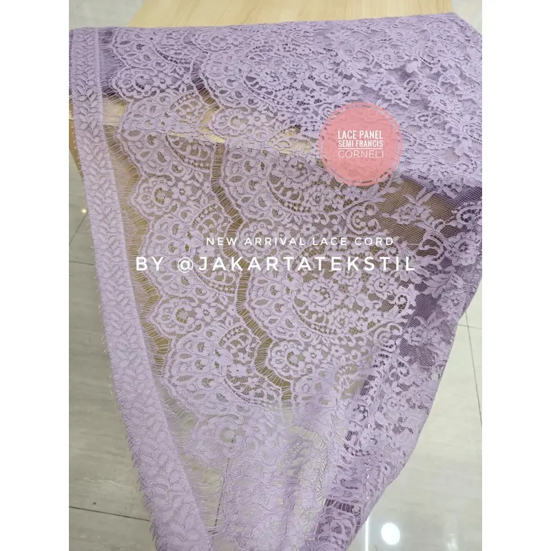 [ 453 ] KAIN LACE BROKAT PANEL SEMI FRANCIS SOLTIS CORNELI (Harga per 2.5meter x 1.45m) 8