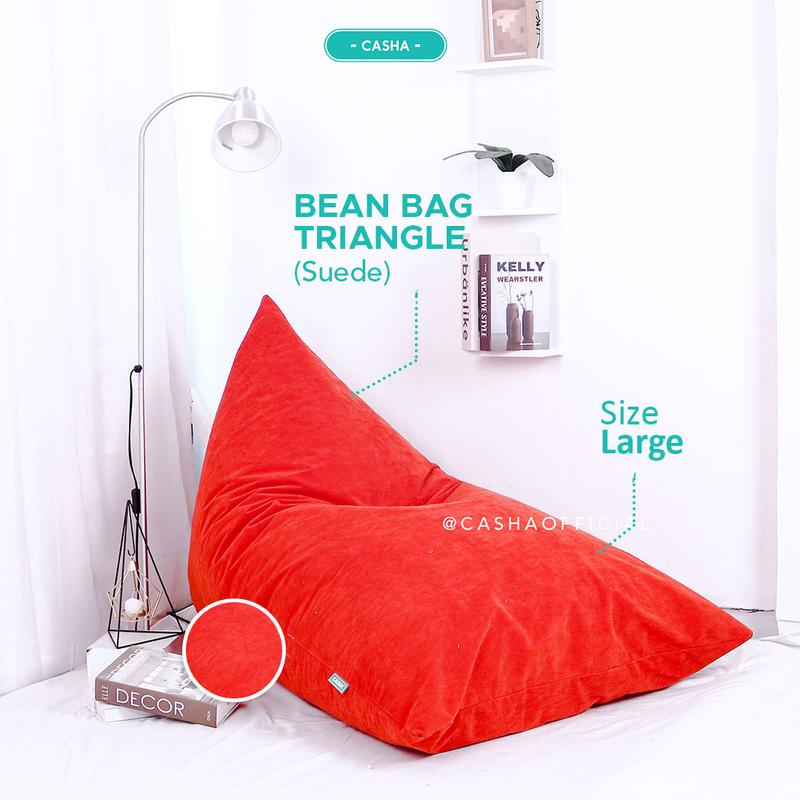CASHA Bean Bag Triangle Suede - Size Large Cafe Furniture 1