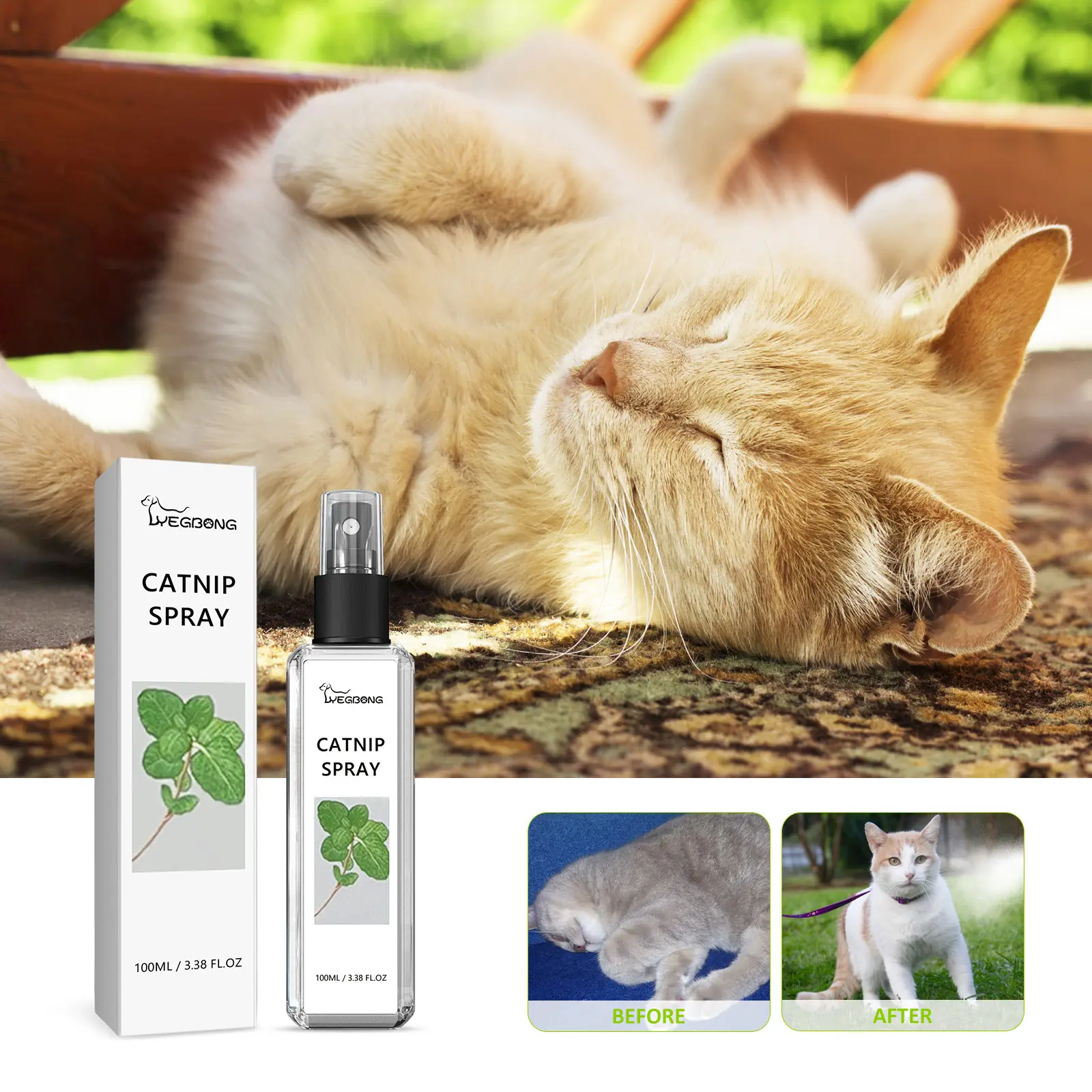 [Ready Stock & Cod] Yegbong Catnip Spray Relieve Anxiety of Cats and Cats Enhance Pet Vitality Health Care Spray