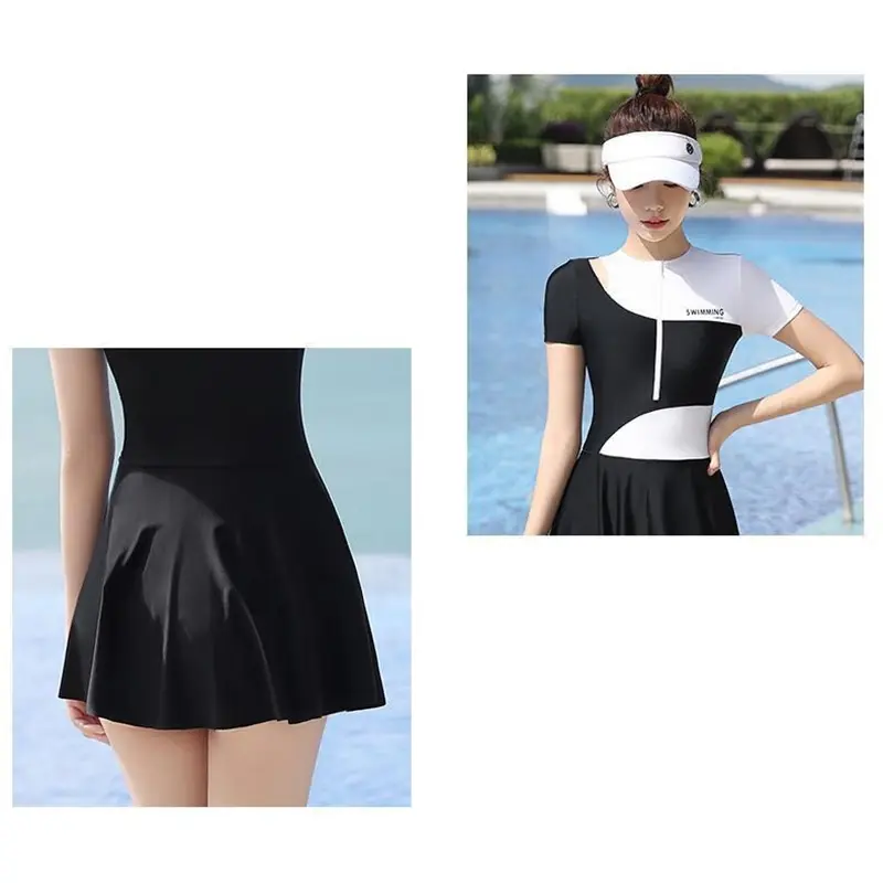 Đồ bơi nữ liền thân dáng váy có đệm ngực kiểu dáng thể thao vải mềm mại co giãn BD0066 7