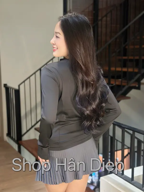 Áo Khoác Cổ Gym Thể Thao Su Lạnh 4 Túi Ms02 - Chất Liệu Cao Cấp - Nữ, Top Sport Tập Gym 8