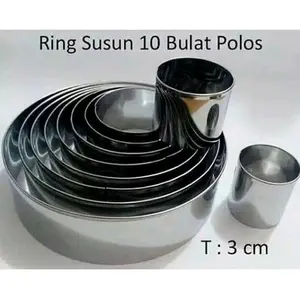 Ring Cutter Bulat Set isi 10 Ukuran / Ring cutter donat roti / Cetakan kue ring cutter Cake uk 3-12 cm ring cutter kotak oval tetes air