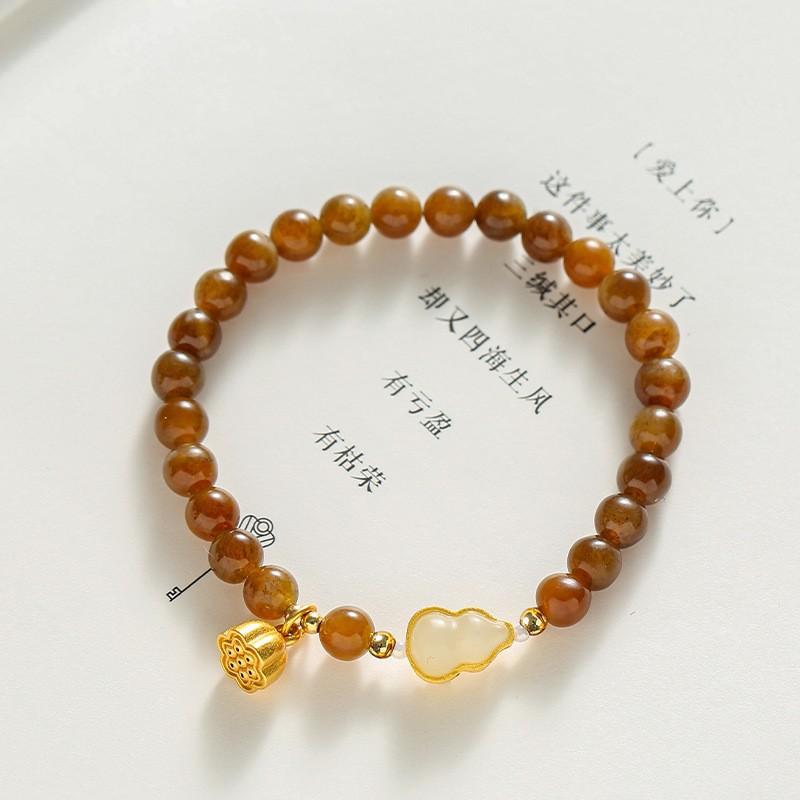 Product Introduction of Natural Crystal Bracelet Women's Design Hetian Jade Girlfriends' Bracelet Elegant Bracelet High-Grade Light Luxury Bracelet Wholesale 1