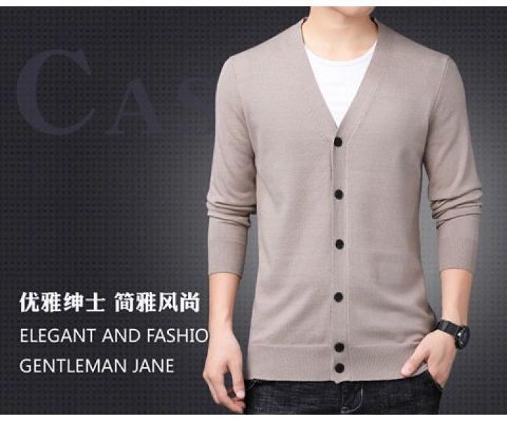 Product Introduction of Áo Khoác Cardigan Len Dệt Kim, Hàng Mới Về, Thích Hợp Cho Mùa Xuân Và Mùa Thu, Phong Cách Thường Ngày Màu Trơn Áo Len Mỏng Cho Nam, Thích Hợp Cho Nam Trung Niên Menswear 8