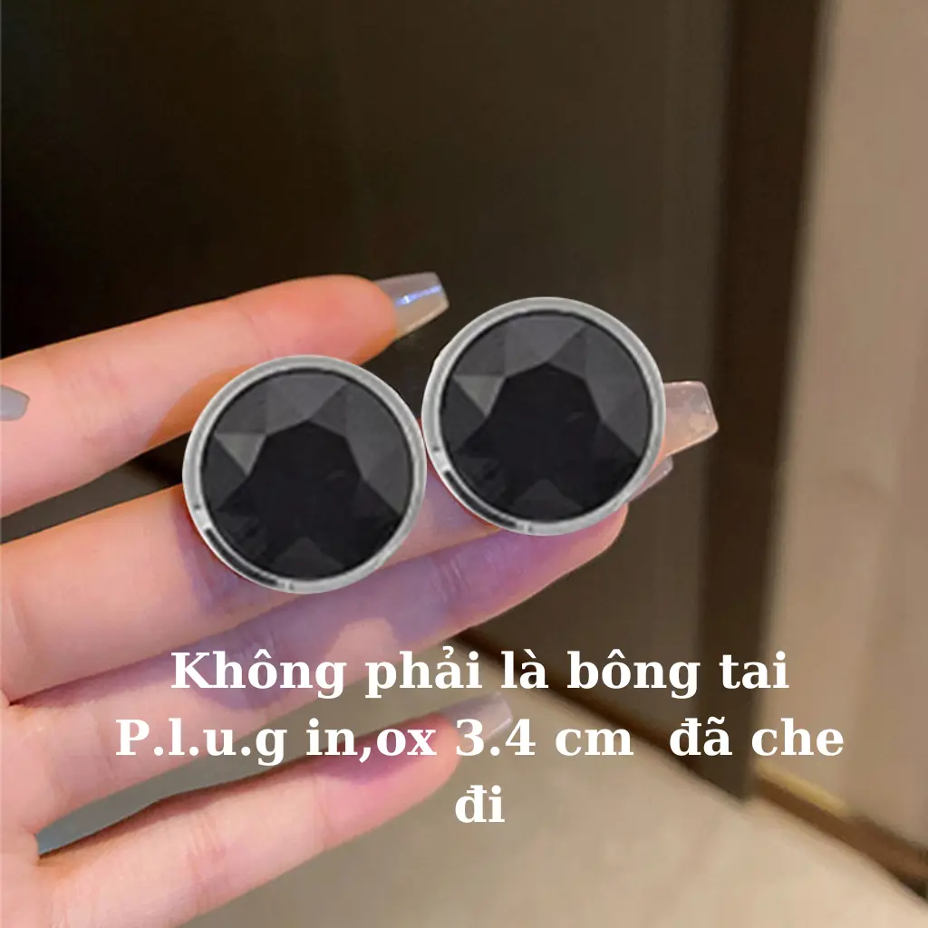 Bông tai hạt đá nữ phong cách sang trọng quý phái