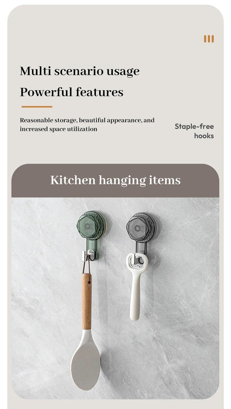 Product Introduction of 1pc Strong Suction Cup Hook with No Punching Hole Vacuum Adhesive on The Back of Bathroom Door No Trace Wall Adhesive Bathroom 30
