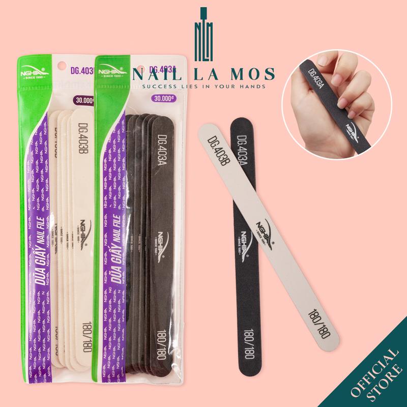 Dũa móng tay Kềm Nghĩa DG403A DG403B chính hãng - Dũa giấy vỉ nhựa cao cấp chuyên dụng làm nail (6 chiếc/vỉ) 1