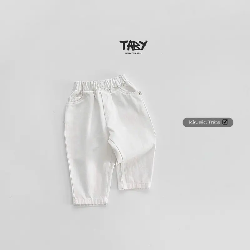 [Taby] Quần dài kaki basic phối khuy, chất liệu kaki hàn cao cấp, form baggy che khuyết điểm cho bé 9-24kg 4666QDB 4