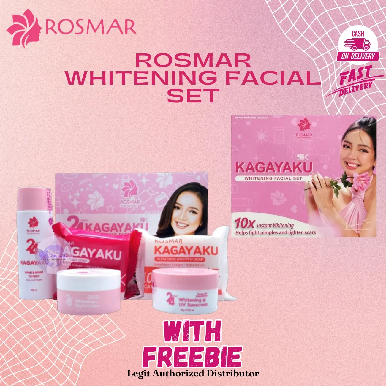 ROSMAR Pink Whitening Mildest Rejuvenating Set Whitening with FREEBIES Skin Repair