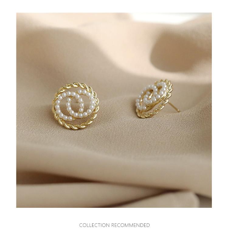 Product Introduction of Korean New Casual Elegant Beads Geometric Stud Earrings Women Girls Birthday Engagement Ear Accessories #earringstyle #earring 7