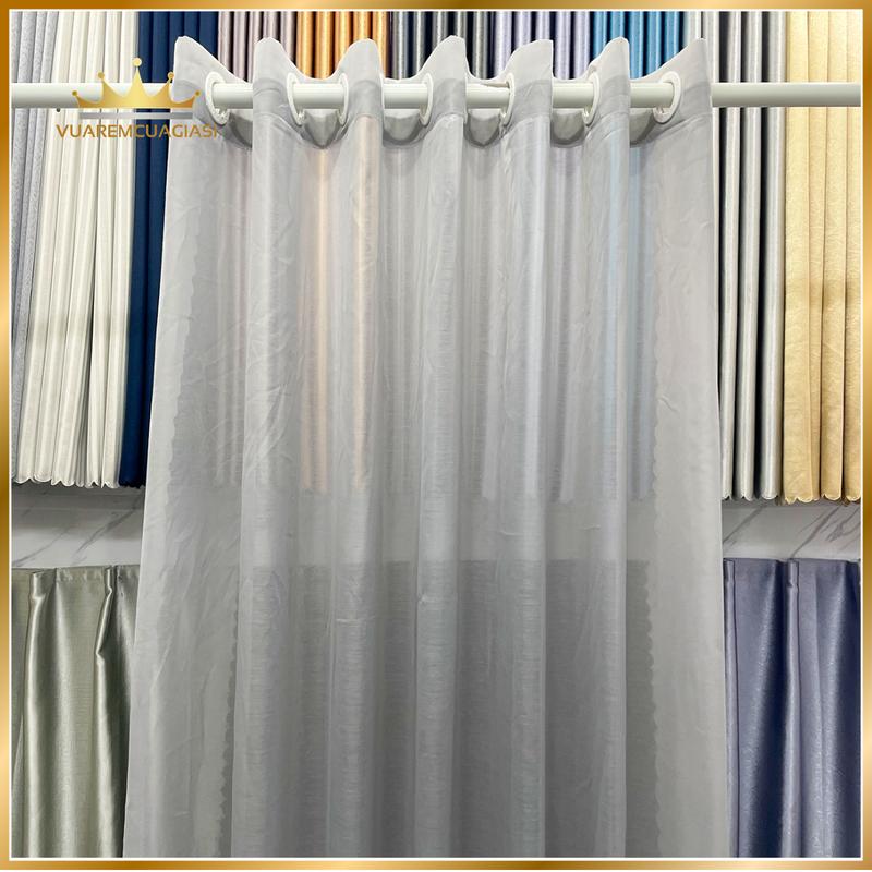 Rèm cửa Voan Xám đục lỗ trang trí decor phòng,rèm trang trí spa thẩm mỹ Vuaremcuagiasi