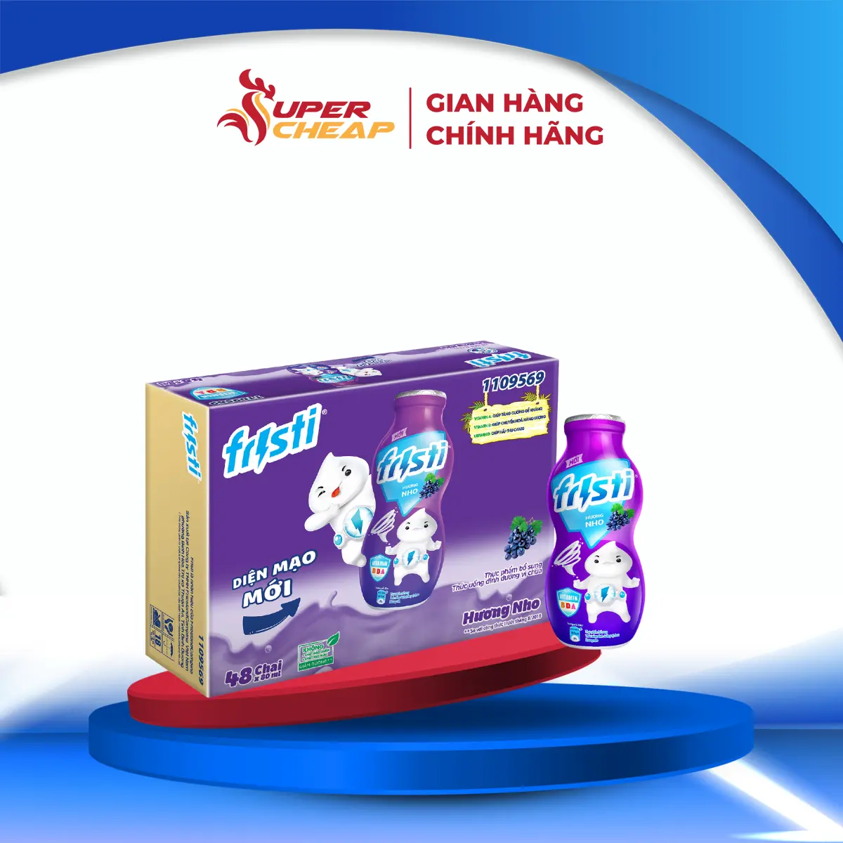 [Hỏa Tốc HCM] Thùng Fristi Hương Nho 48x80ml