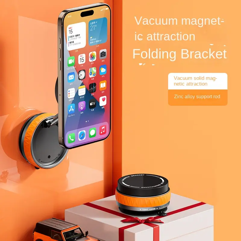 cellphone holder Kitchen Refrigerator car navigation phone holder office desk phone stand Vacuum Magnetic Suction Bracket Strong Magnetic Folding on-Board Bracket
