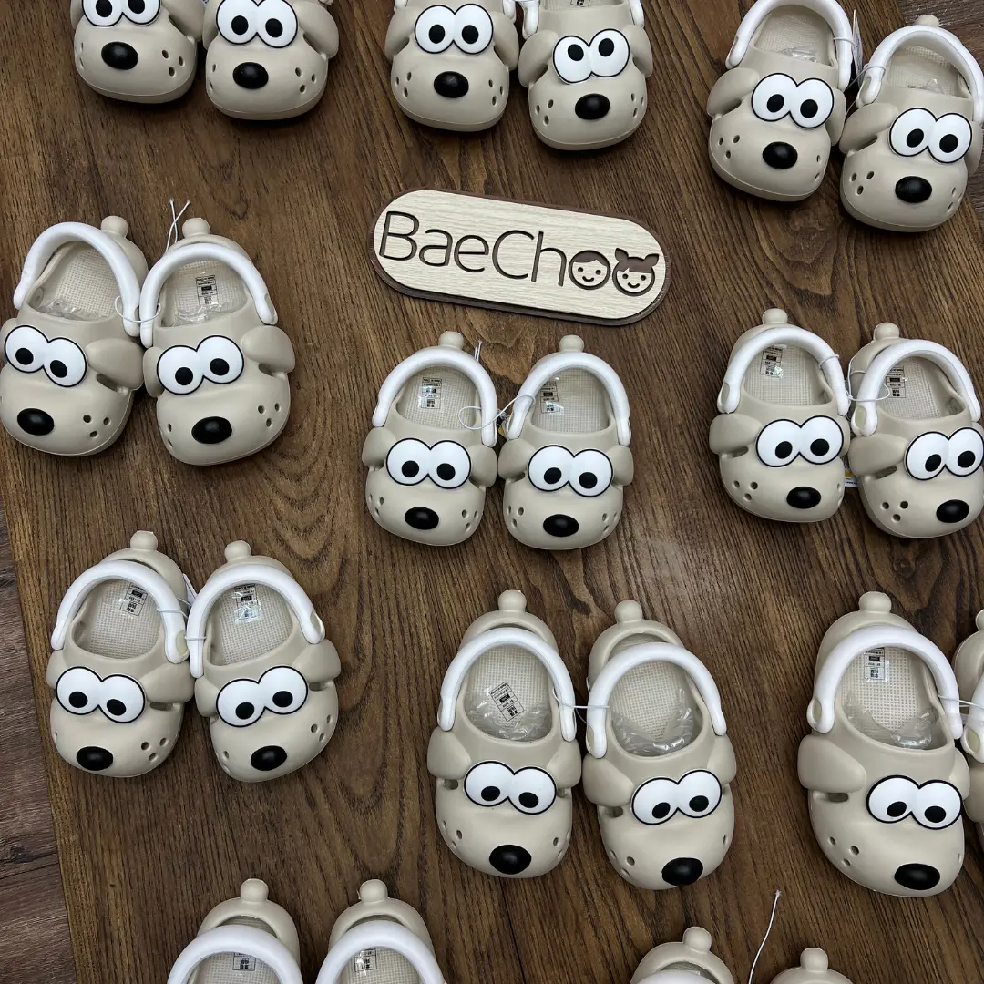 Dép chó be có quai BAECHOO phong cách Hàn Quốc dễ thương đi học đi chơi dành cho bé gái bé trai  từ 1 đến 6 tuổi