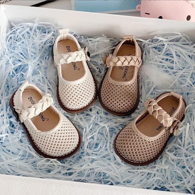Giày Búp Bê Phối Lưới Mềm Bé Gái Cao Cấp Đính Nơ Hoa Đế Mềm Nhẹ Phong Cách Thời Trang BÚN TẾT HOA Voi Cho Bé