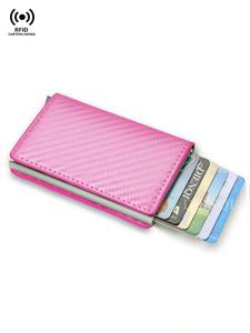 Portatarjetas de crédito anti RFID, cartera minimalista de carbono para hombres y mujeres, tarjetero delgado para tarjetas bancarias, estuche y bolsa de viaje, monedero Carteras