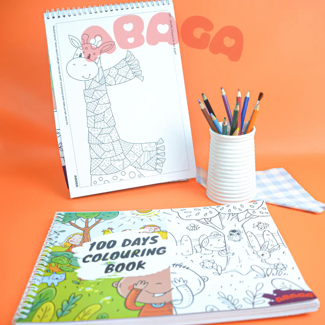 100Tema Gambar Mewarnai Anak - 100Days Coloring Book - Isi Waktu Luang Usir Bosan - Buku Mewarnai