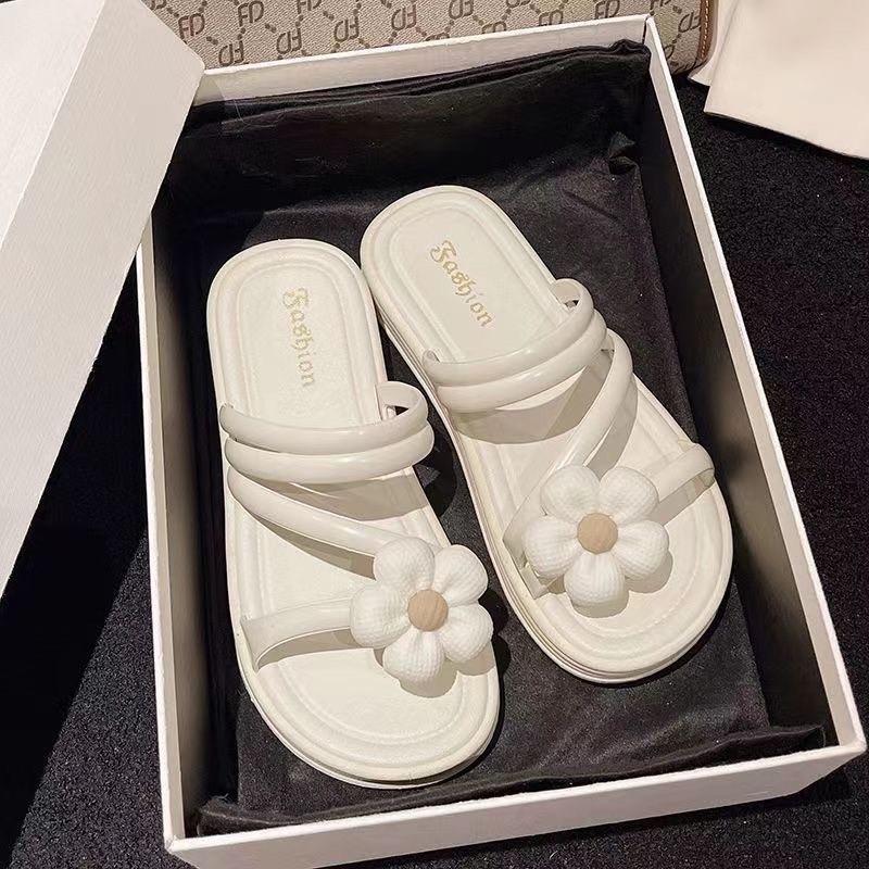 Dép nữ unisex quai ngang HOA CÚC quay đan siêu hot Cotton DéP Shoes