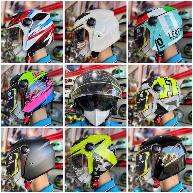 Mũ Bảo Hiểm M268 Hai Kính  - Nón Bảo Hiểm 3/4 M268 Đủ Màu Tem - Nón 3/4 Hai kính Helmet 0