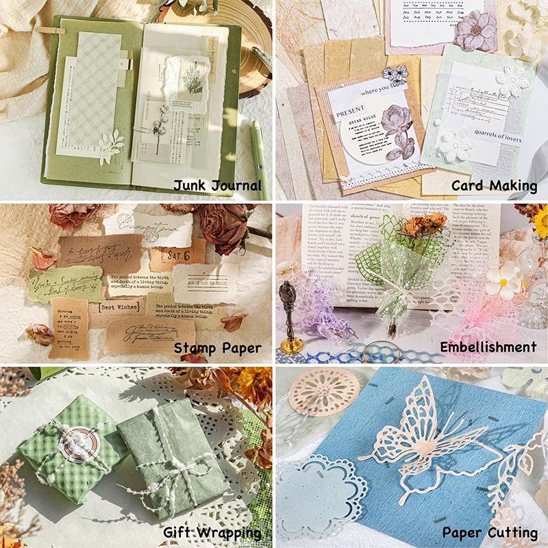Scrapbooking Paper & Mesh Fabric Assorted Set, 96 Sheets Mixed Special Paper for Scrapbooking Planner Bullet Junk Journal Supplies, Bullet Journal Ideas, Stocking Fillers Gift 4