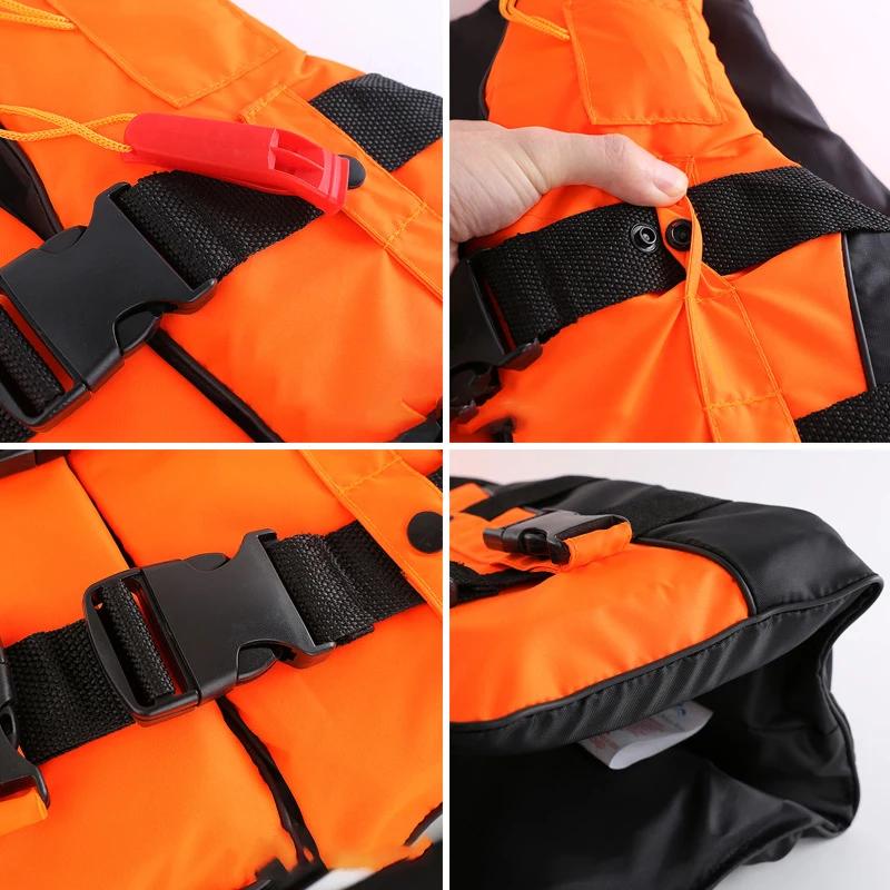 Product Introduction of Outdoor Adult  Swimming Life Jacket Adjustable Buoyancy Survival Suit Polyester Children Life Vest with Whistle 7