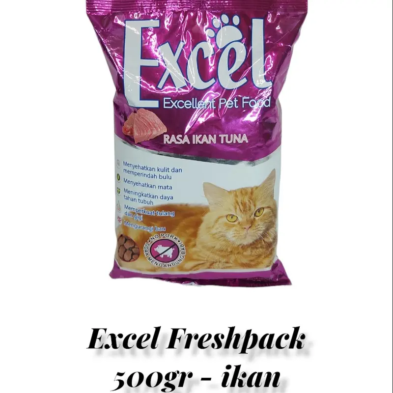 makan pakan kucing cat food murah bagus excel 500 gram fresh pack 1