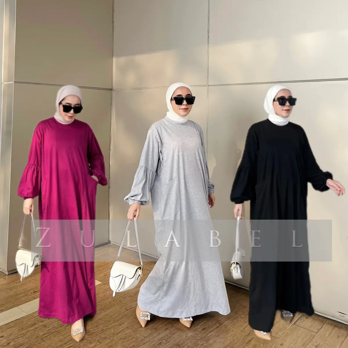 SANDRA DRESS BUSUI KAOS POLOS KATUN COMBED 30s by ZULABEL