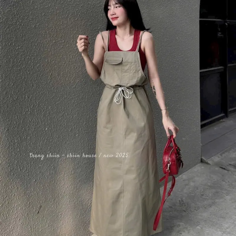 SÉT ÁO TĂM LẠNH PHỐI YẾM COTON LẠNH CÓ RÚT DÂY Chất liệu: TĂM LẠNH & COTTON LẠNH