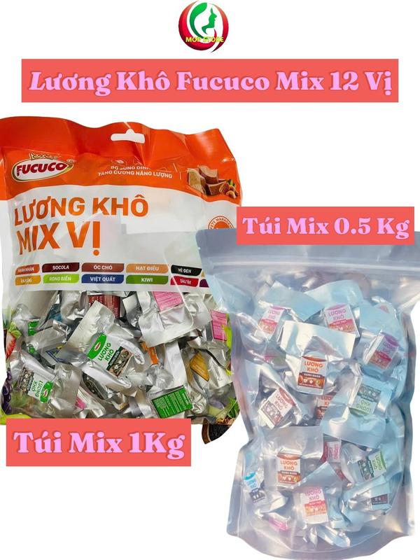 Mix 13 Vị Túi 1kg Lương Khô Fucuco Hạt Dinh Dưỡng Ngon Tiện Lợi Snack Ăn Vặt Bánh Quy kiêng