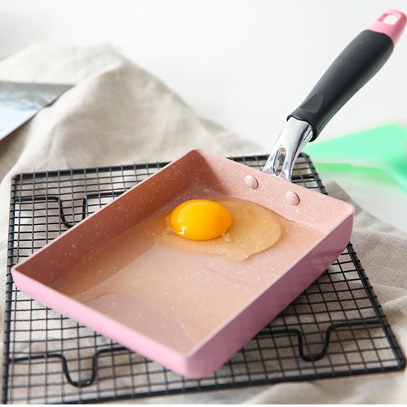 Product Introduction of Non-stick Frying Pan, 1 Count Square Egg Frying Pan with Handle, Breakfast Frying Pan, Kitchen Cookware for Frying Egg, Pancake, Steak 0