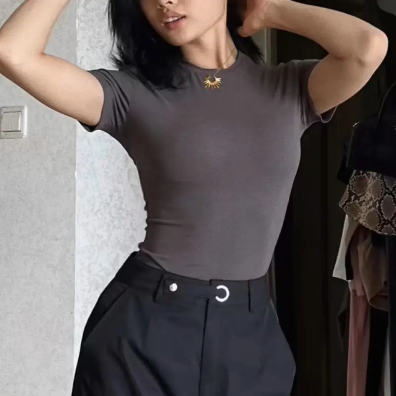 Áo thun gân ôm fit body nhiều màu JUSTDUN B3 | BigBuy360 - bigbuy360.vn