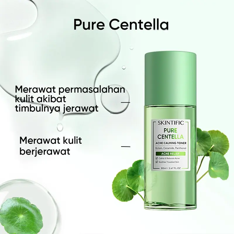 【video】SKINTIFIC Pure Centella Acne Calming Toner wajah facial berjerawat ceramide 1