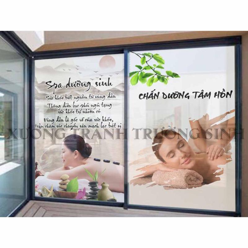 Tranh Dán Cửa Kính Dưỡng Sinh 60*100cm, 70*100cm và 80*100cm Đông Y 2024 Decal Decor - An Toàn, Sang Trọng và Hiệu Ứng 3D Nổi Bật - Dán kính Phòng Khách Decor Phòng tranh  3d