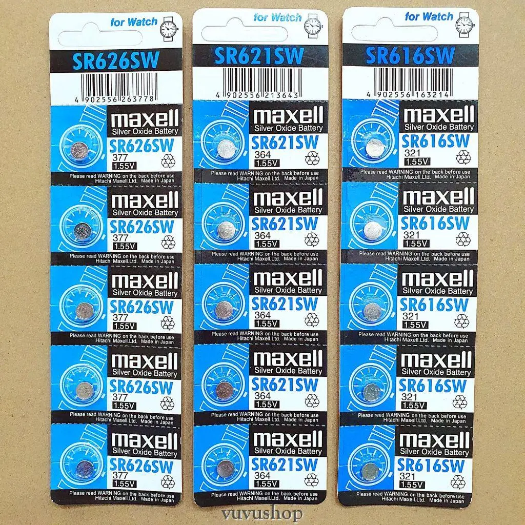 Pin đồng hồ Maxell Chính hãng Nhật Bản SR626 SR621 SR616