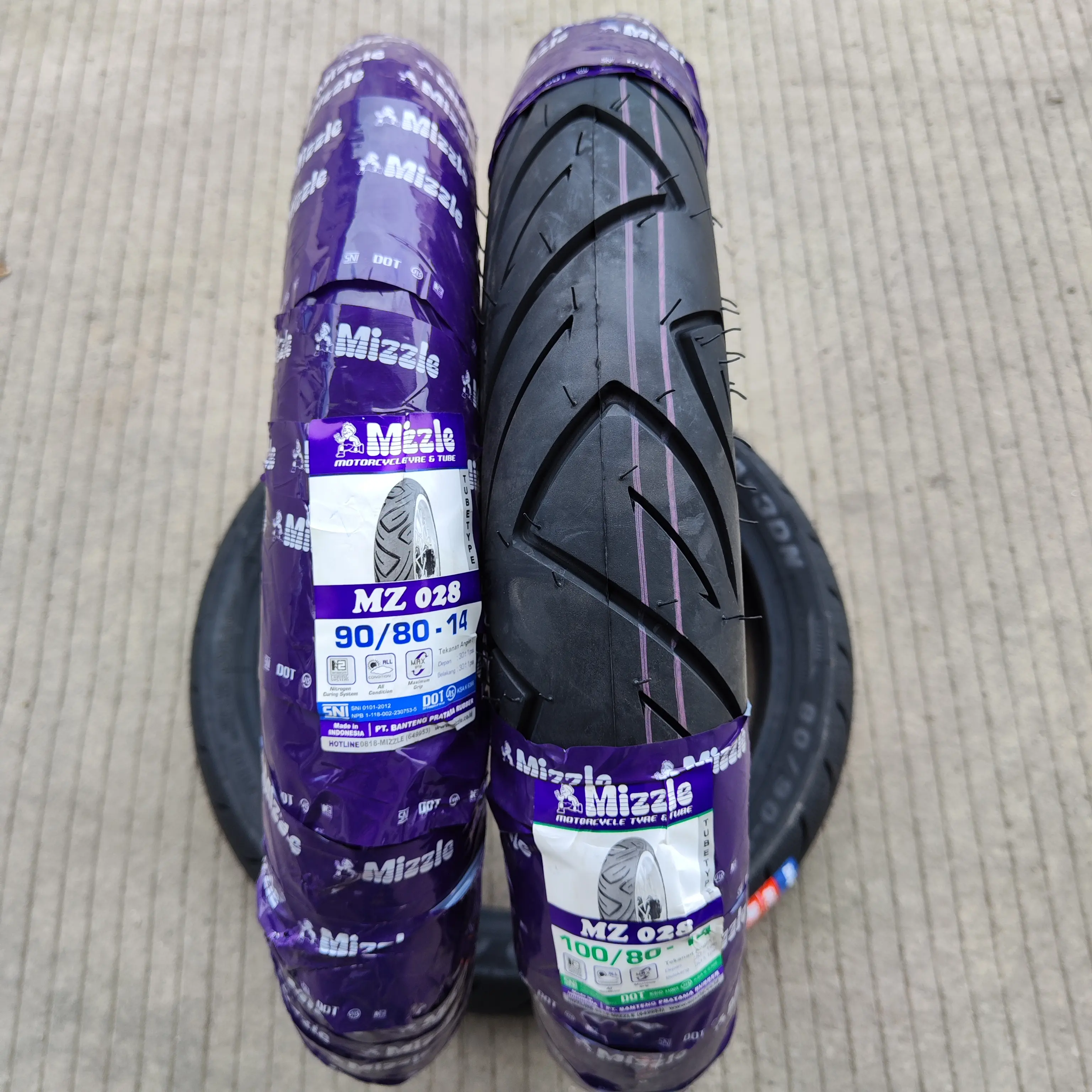 Ban Mizzle MZ028 80/80-14, 90/80-14, 100/80-14 TUBETYPE motor matic beat mio vario (BUKAN TUBELESS!!!)
