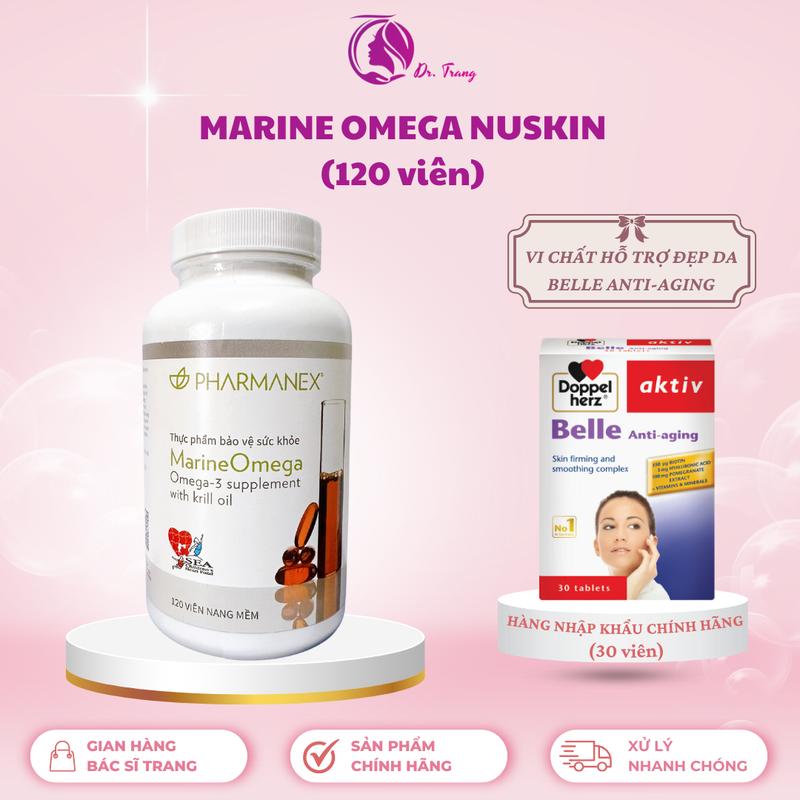 [DR TRANG] - OMEGA NUSKIN - Viên uống hỗ trợ bổ sung omega3 chứa dầu nhuyễn thể hộp 120 viên - Tặng 1 Vi chất Belle 30 viên