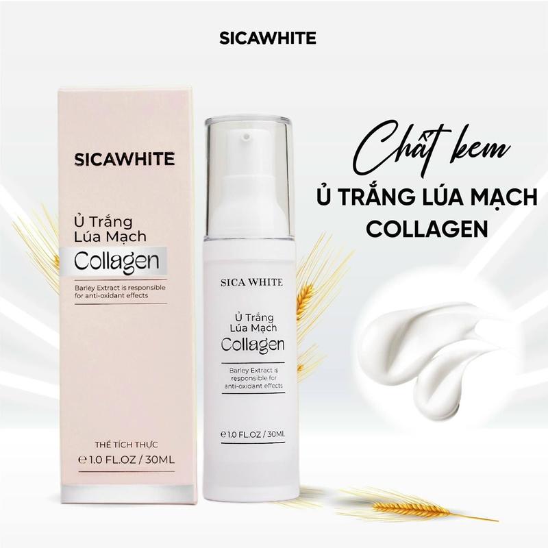 Kem Ủ trắng lúa mạch collagen Sica white cho face, ủ trắng gạo non DN plus Skincare Nữ Trà
