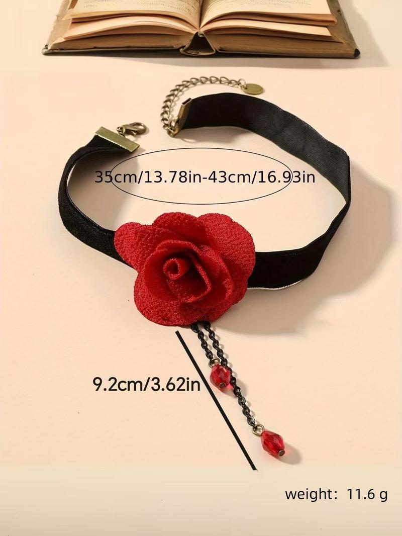 Product Introduction of Floral Decor Choker Necklace, Fashion Jewelry for Party, Daily Clothing Decor, Trendy All-match & Exquisite Jewelry for Birthday Gift 1
