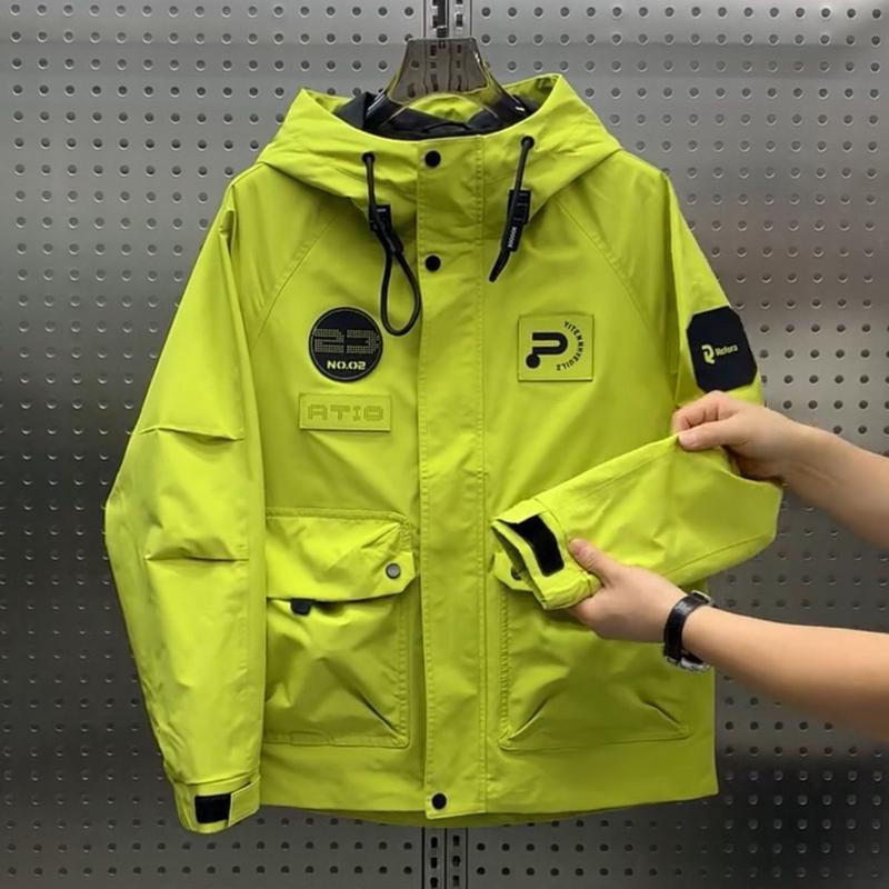 Product Introduction of 2024 Autumn Winter Hooded Casual Versatile New Trendy Brand Work Jacket Men's Patch Thin Jacket Windbreaker Sneaker 17