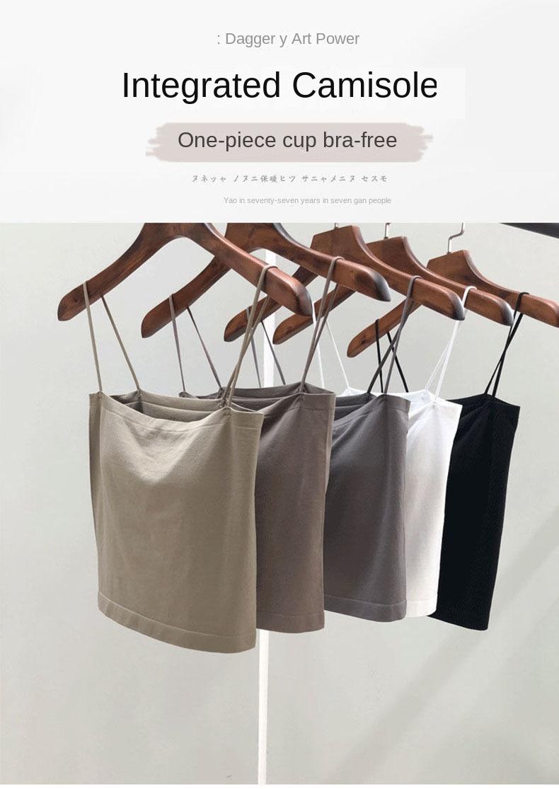 Product Introduction of Áo Vest Hai Dây Có Đệm, Phong Cách Hàn Quốc, Dành Cho Nữ, Có Thể Mặc Bên Trong Hoặc Mặc Ngoài Trời, Áo Ngực Định Hình Lưng Mùa Hè, Đồ Lót Một Mảnh, Mỏng Mm, Thích Hợp Mặc Ngoài Trời, Áo Ống Top Women 1