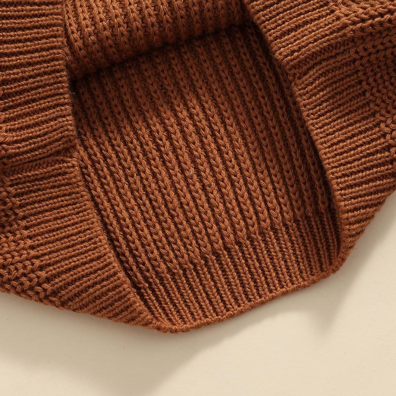 Product Introduction of Baby Solid Color O-neck Sweater Loose Fit Long Sleeve Knitted Pullover for Autumn Winter Casual Clothes 38