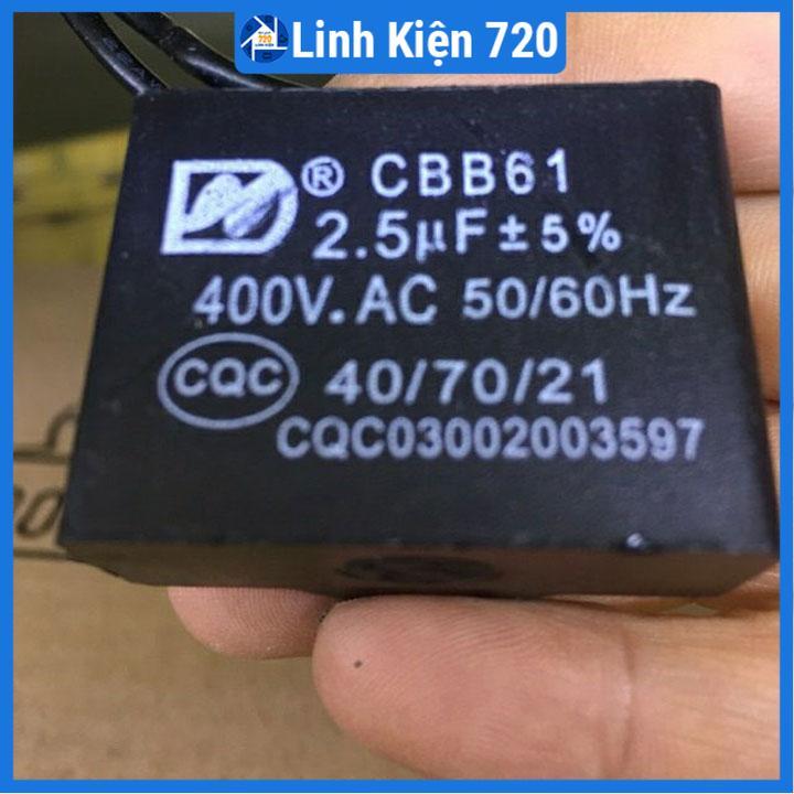 Tụ quạt 1uF/1.5uF/2uF/2.2uF/2.5uF/3uF/4uF/5uF/6uF điện áp 400V 50/60HZ 2
