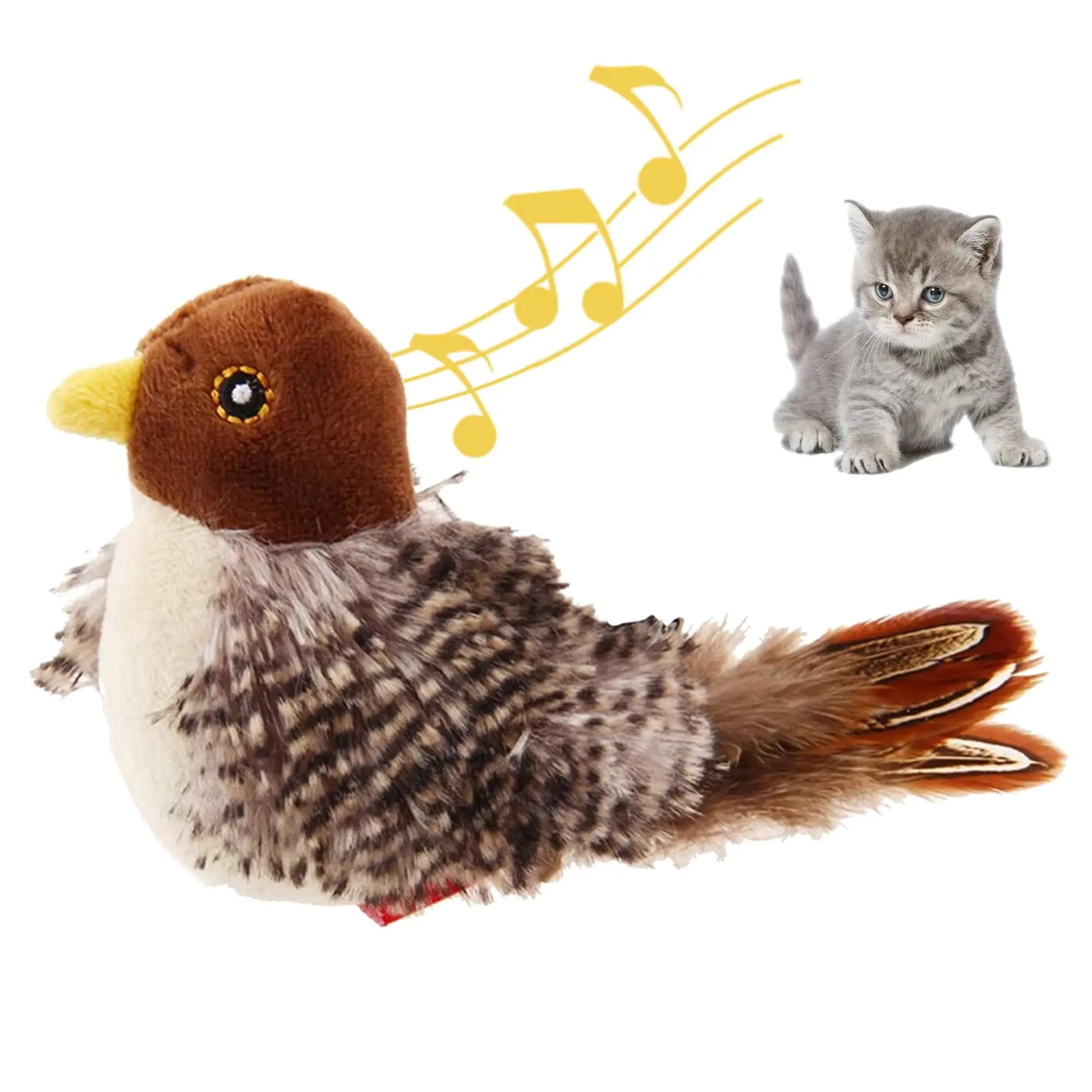 Electric Bird Design Cat Toy, Interactive Cat Teaser Toy, Rechargeable Kicking Cat Toy, Funny Exercise Toy for All Breeds of Cats