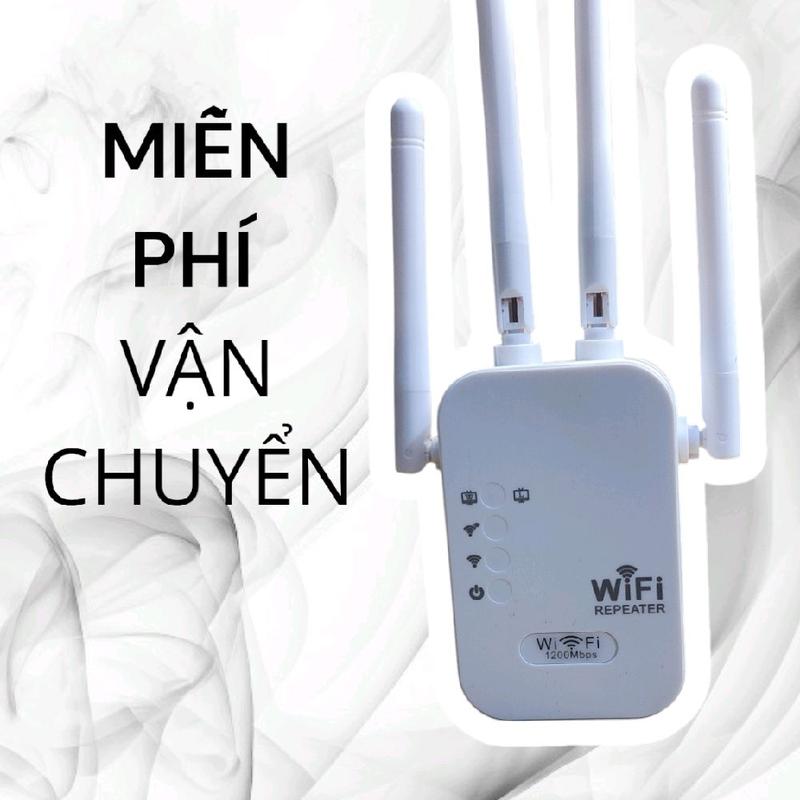  Bộ mở rộng sóng wifi 4 râu tốc độ 1200mbps phù hợp với gia đình và văn phòng máy tính ti vi camera - Chuẩn N - Phát xuyên tường - Có 2 cổng LAN kíchong modem 