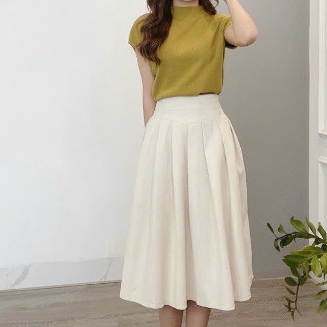 Áo len lông thỏ tay hến cổ 3 phân dáng vừa bo gấu( Mẫu mặc mùa thu - đông) Ôm gọn Màu trắng Nữ Top