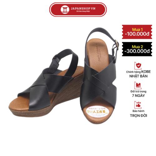 KOSU Dép sandal nữ đế xuồng cao 8cm, DéP Quai Hậu siêu nhẹ chống trơn trượt made in Japan 22978
