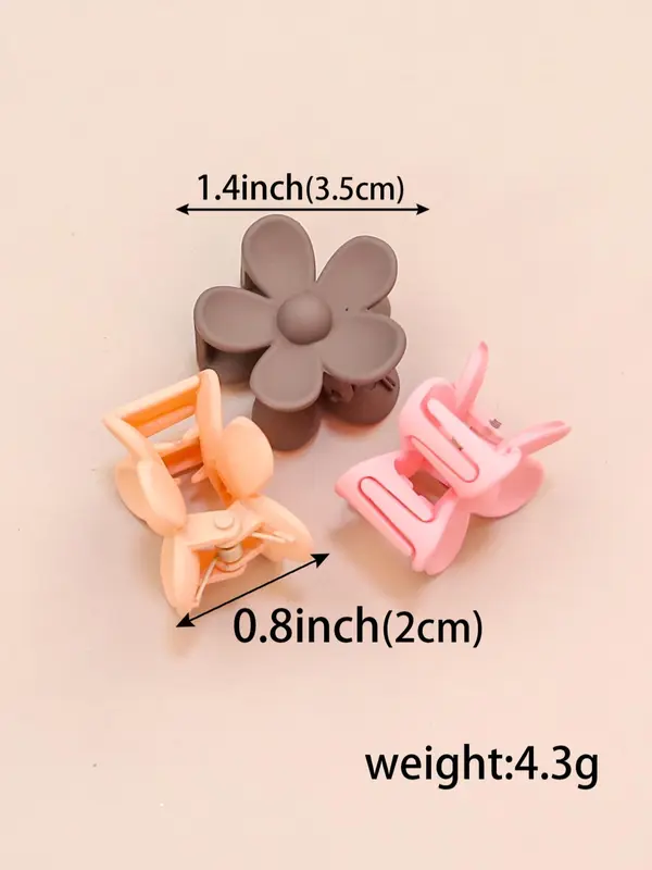 8pcs Colorful Cute Mini Flower Design Matte Hair Clips, Candy Color Small Floral Hair Clips, Casual and Versatile Hair Accessories for Women & Girls 4