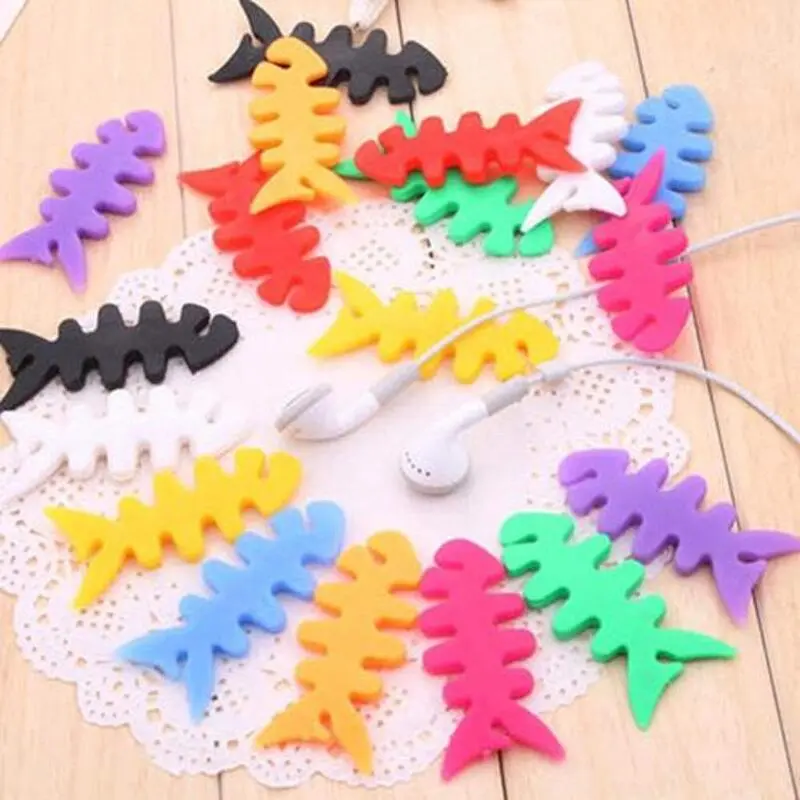 PVC Fishbone Device Anti Winding Headphone Protection Data Cable Organization Cover